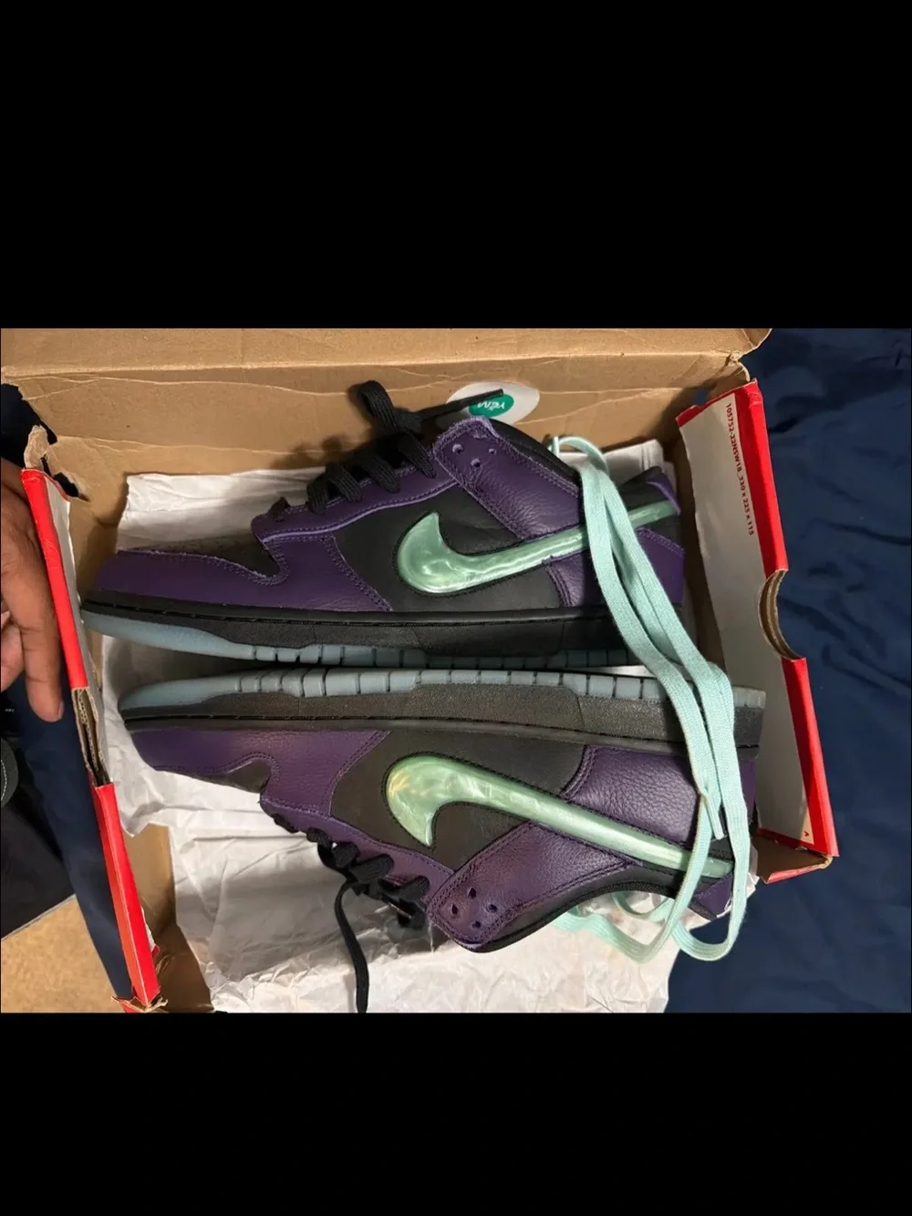 Nike Dunk Low Retro Purple and Mint Green Low-Top Sneakers